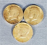 3 1964 Kennedy Half Dollar