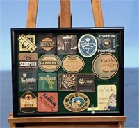 Framed Collection of Bar Coasters 21 x 17