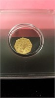 1855 California 1/2 Fractional Gold Coin w / Bear