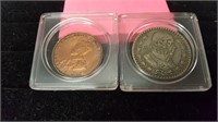 1957 Mexican Silver Peso + 1936 Australian Penny