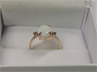 14k yellow gold Opal & Diamond Ring