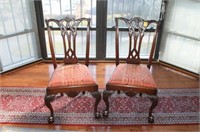 2pc Chippendale Chairs
