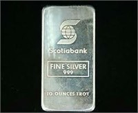 10 Ounce: Scotiabank .999 Fine Silver Bar