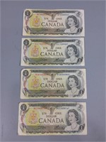 Canadian 1973 $1.00 Dollar Bills