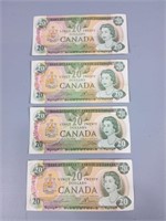 Canadian 1979 $20 Dollar Bills