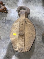 Antique metal pulley