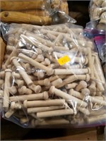 Bag of wooden pegs