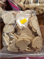 Bag of wooden hearts