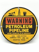 Conoco Petroleum Pipeline Metal Sign 12”