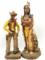 Cowboy and Native American Figures 16.5” and 20”