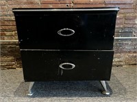 Vintage Inspired Two-Drawer Side Table 25.5” x