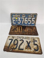 3 old license plates - 1923, 51, 65