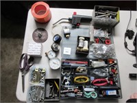 A Large Lot of Assorted Gauges, Parts, Hardware