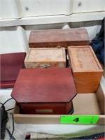 FLAT OF WOOD TRINKET BOXES- MUSIC BOX