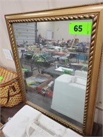 GOLD TRIMMED WALL MIRROR 25.5 X 32