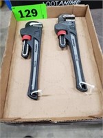 2 X'S BID HUSKY ADJUSTABLE PIPE WRENCHES