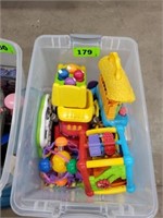 TOTE OF CHILDRENS PLAYSCHOOL TOYS
