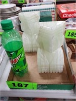 2 HEAVY MARBLE LIKE TIKI LOOKING BOOKENDS