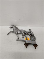 horse and rider hood ornament 6x7.5"