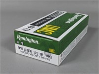 Remington 9mm Luger 115 Gr. FMJ (50 Cartridges)