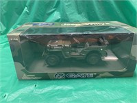 1/18 SCALE IN ORIGINAL BOX GATE ARMY JEEP WILLY