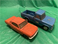 PAIR OF EARLY TOYS TONKA PICKUP / PLASTIC MUSTANG