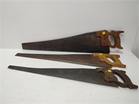 3 vintage hand saws