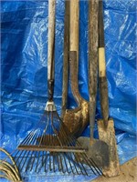 Shovel, Rake and Assorted Tools