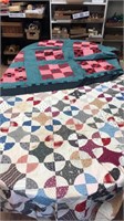 2 unfinished quilt toppers-