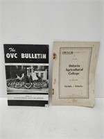 1962 OVC bulletin; 1901 OAC Guelph circular