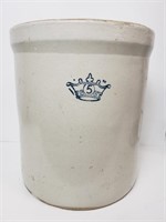 Vintage Blue Crown 5 Gallon Salt Glazed Crock