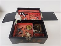 Jewelry Box, Pocket Watch, Scissors And Misc