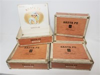 (6) Vtg Santa Fe Fairmont Cigar Boxes