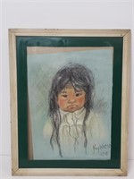 Native American Drawing Original Signed Fay Watson