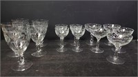 (14) Heisey Moonglo Hand Cut Crystal Stemware