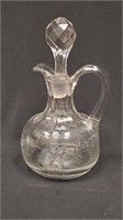 Elegant Vintage Clear Glass Oil Vinegar Cruet
