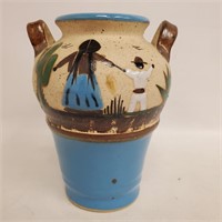 Folk Art Pottery Vase Jug