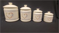(4) House Of Lloyd 1989 Canister Hearts Canisters