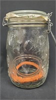 Le Jardin Glass Jar Canister 6.5" Fruit Embossed