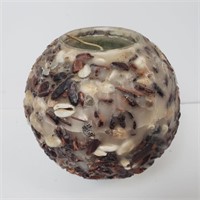 Spherical Shell And Wood Candle