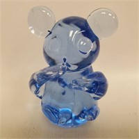 Blue Glass Koala Bear Figurine 3" Tall