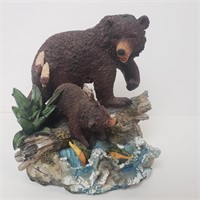 Grizzly Fishing Resin Figure