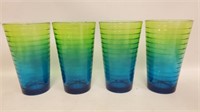 Green to Blue Ombre Tumbler Drinking Glasses