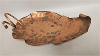 Copper Grape Cluster Leaf Dish Tray Cool Handle