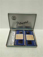 players cigarette tin with vintage slides