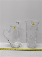 Crystal vase and juice pitcher