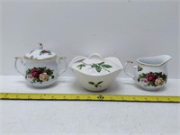 3pc Royal Albert Old Country Roses dishes