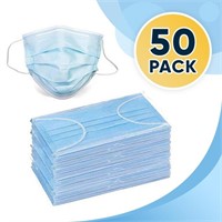 50 Disposable Face Masks, 3-ply Breathable