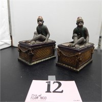 SET OF 2 LIDDED RESIN BOXES 5X3