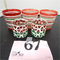 CHRISTMAS VOTIVE CANDLE HOLDERS QTY 5
